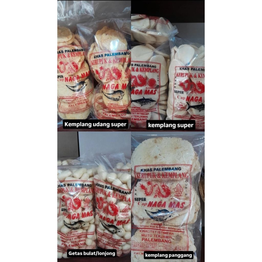 PAKET SULTAN - Kemplang Udang Super, Bulat Super, Getas, Panggang Ikan Tengiri Khas Palembang Cap Na