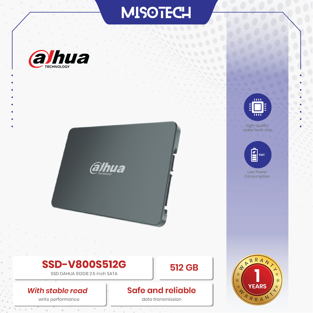 Dahua DHI-SSD-V800S512G SSD Internal 512GB SATA III 2.5" for CCTV PC Laptop  - Garansi Resmi