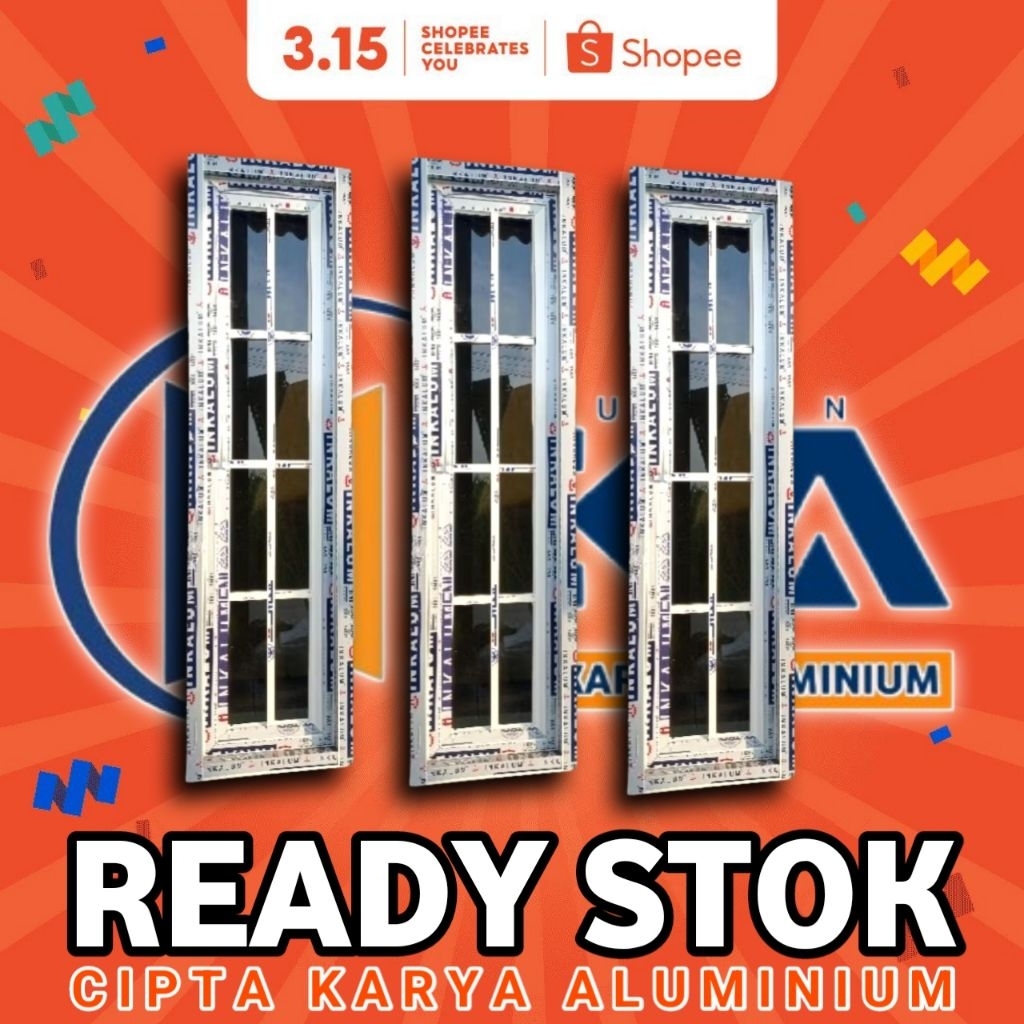L40xT150 kusen jendela aluminium model ornamen minimalis mewah tinggal pasang