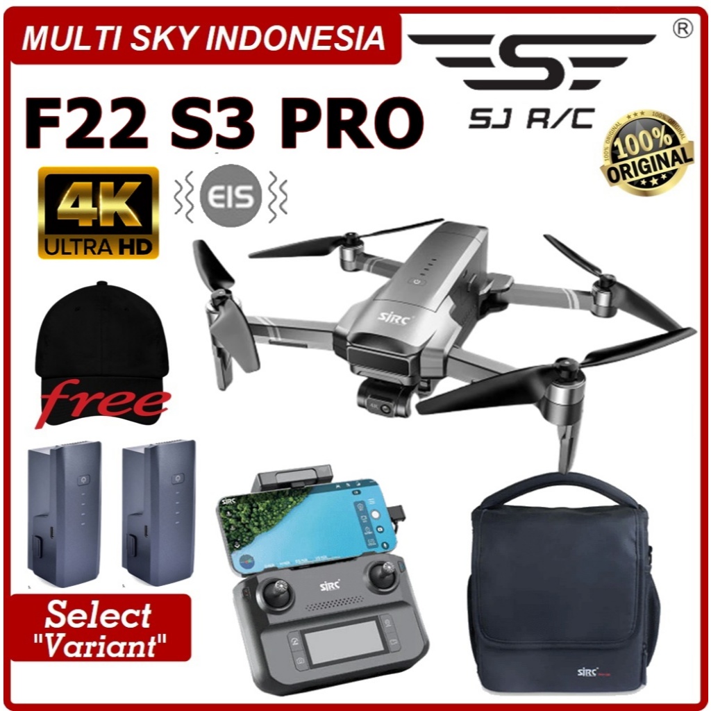 NEW  SJRC F22 S3 PRO 6KM Drone GPS 3-Axis Gimbal 4K Camera 5G WiFi FPV RC Quadcopter