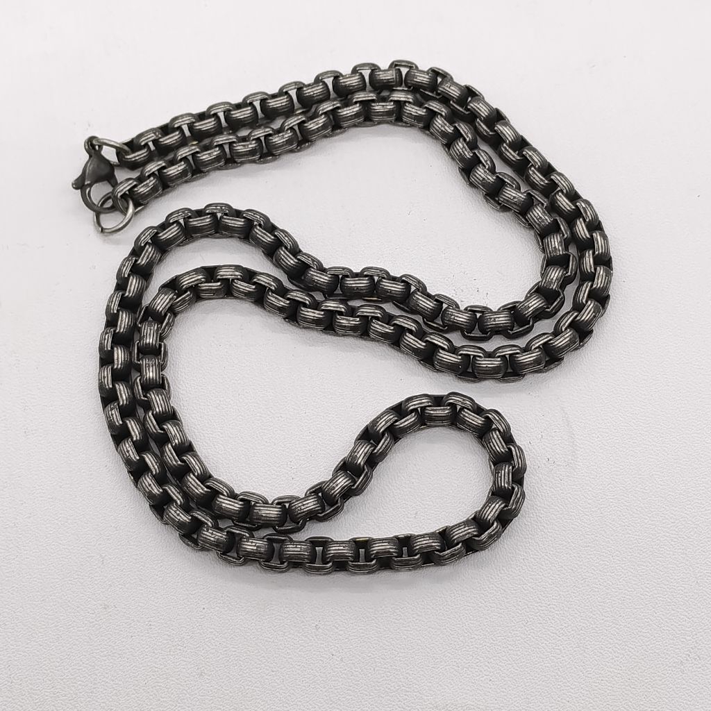 Kalung pria warna hitam Stainless steel 304 anti karat