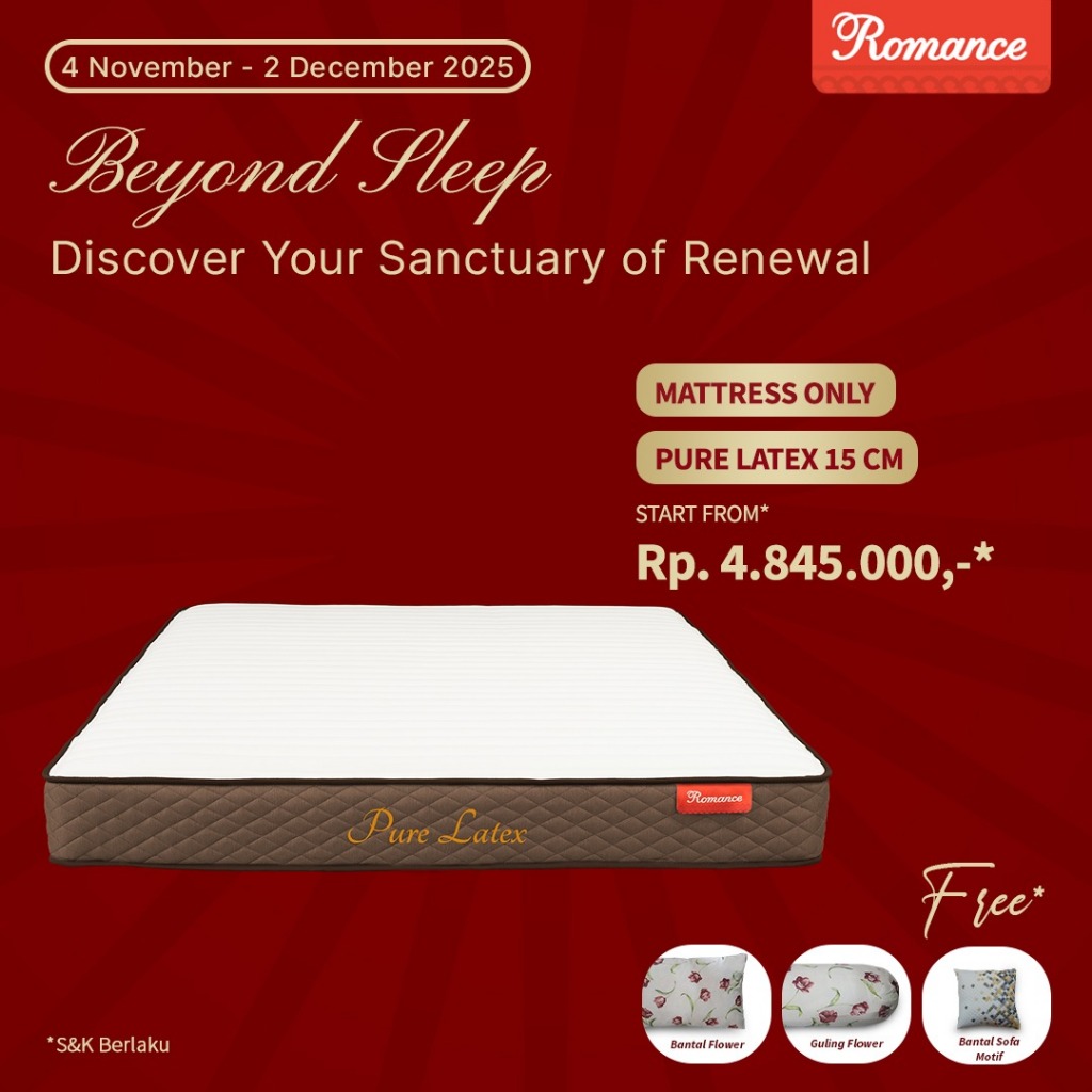 Romance Kasur Pure Latex 15 Cm - Romance Grosir