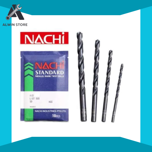 Mata Bor Besi NACHI HSS 3mm - 5mm Standard Twist Drill Bit Kuat dan Tajam