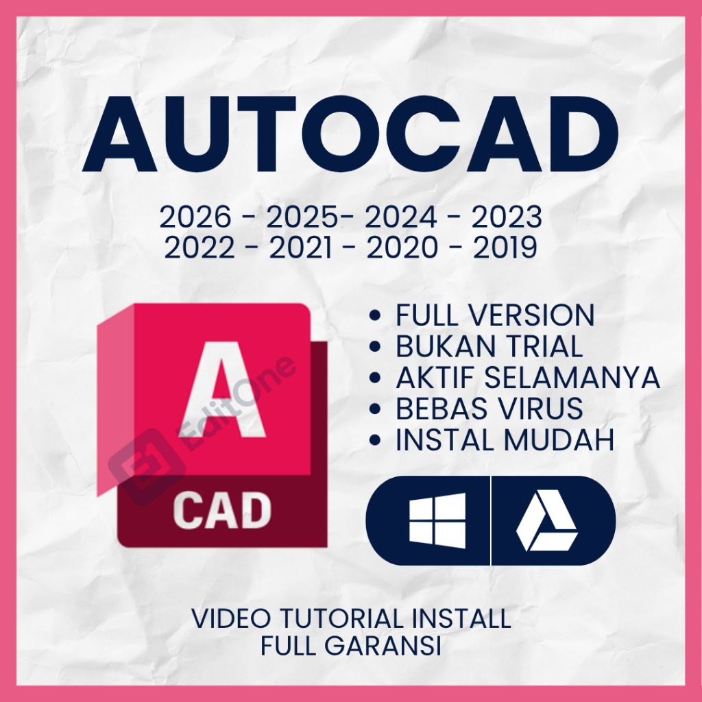 AutoCAD Full Version 2026 2025 2024 2023 2022 2021 2020 2019 | Full Version + Panduan Instalasi