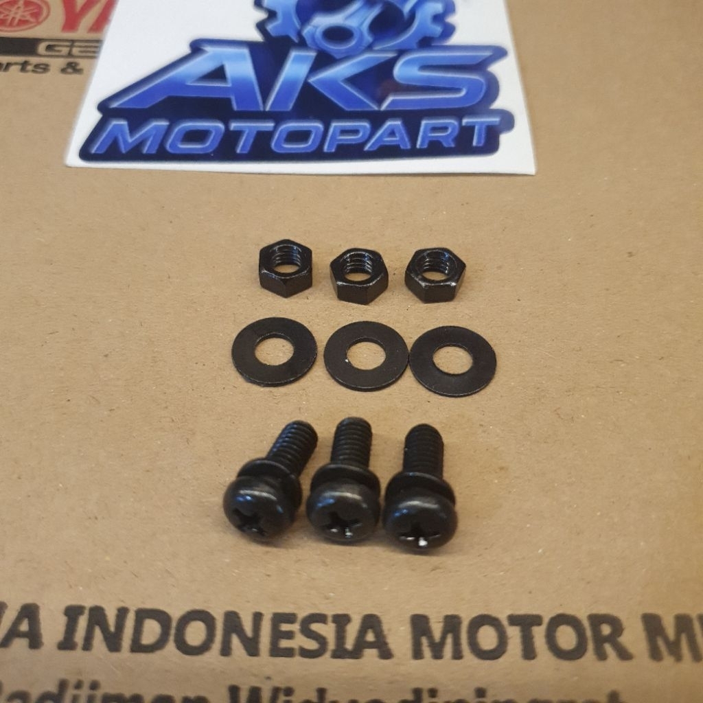 Baut SET karet kepet spakbor belakang rxking RX KING Hitam Ori