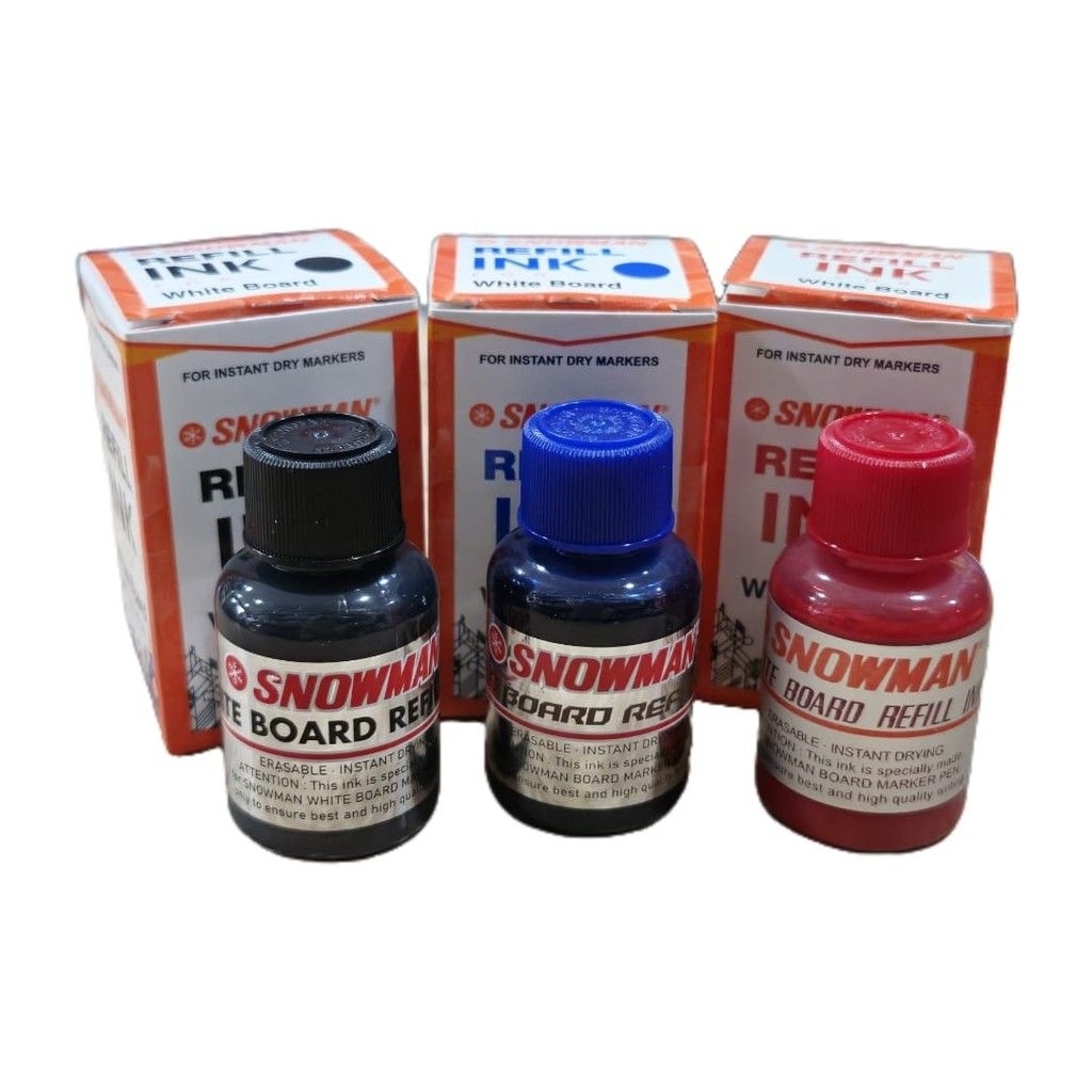 (1Pcs) Tinta Spidol Whiteboard Snowman Bisa Hapus / Tinta Isi Ulang Spidol