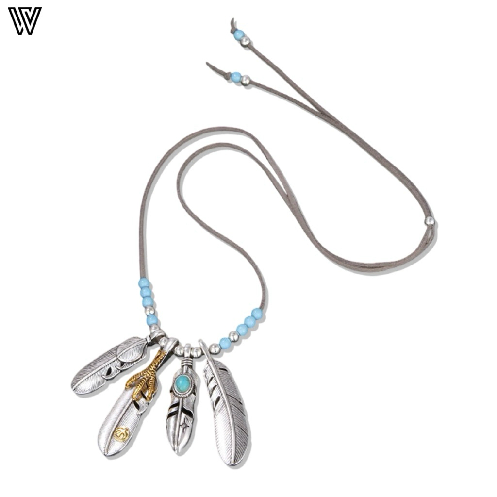 Goros Feather Short Beads Necklace