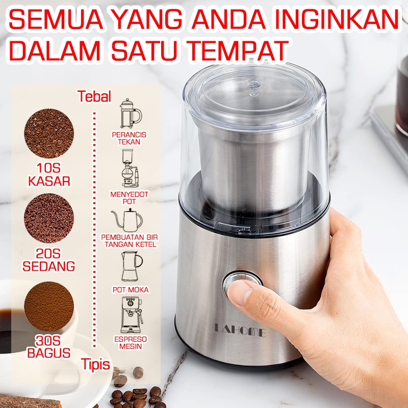 Lahome Multi Coffee Grinder Mesin Penggiling Kopi Alat Multifungsi Menggiling biji kopi, rempah, her