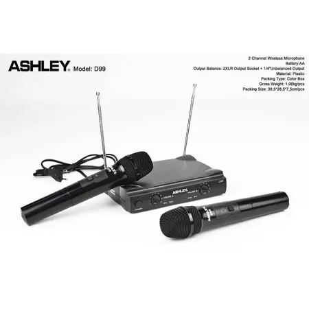 Mic Wireless Ashley D99 / Mic Ashley D 99 Produk Ashley 2 Mic