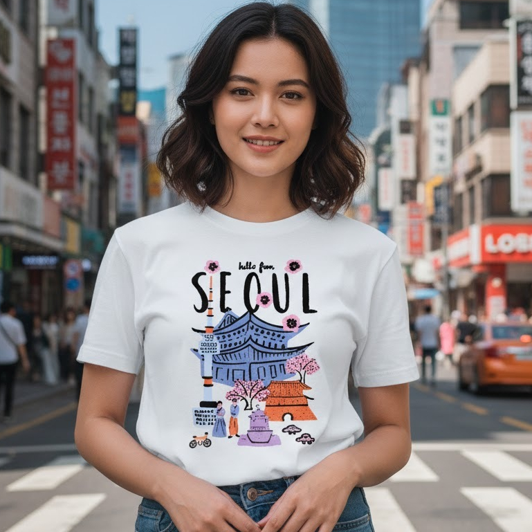 KAOS SOUVENIR KOREA BANYAK MODEL ADA TAG KOREA, BAJU OLEH-OLEH KOREA KUALITAS PREMIUM