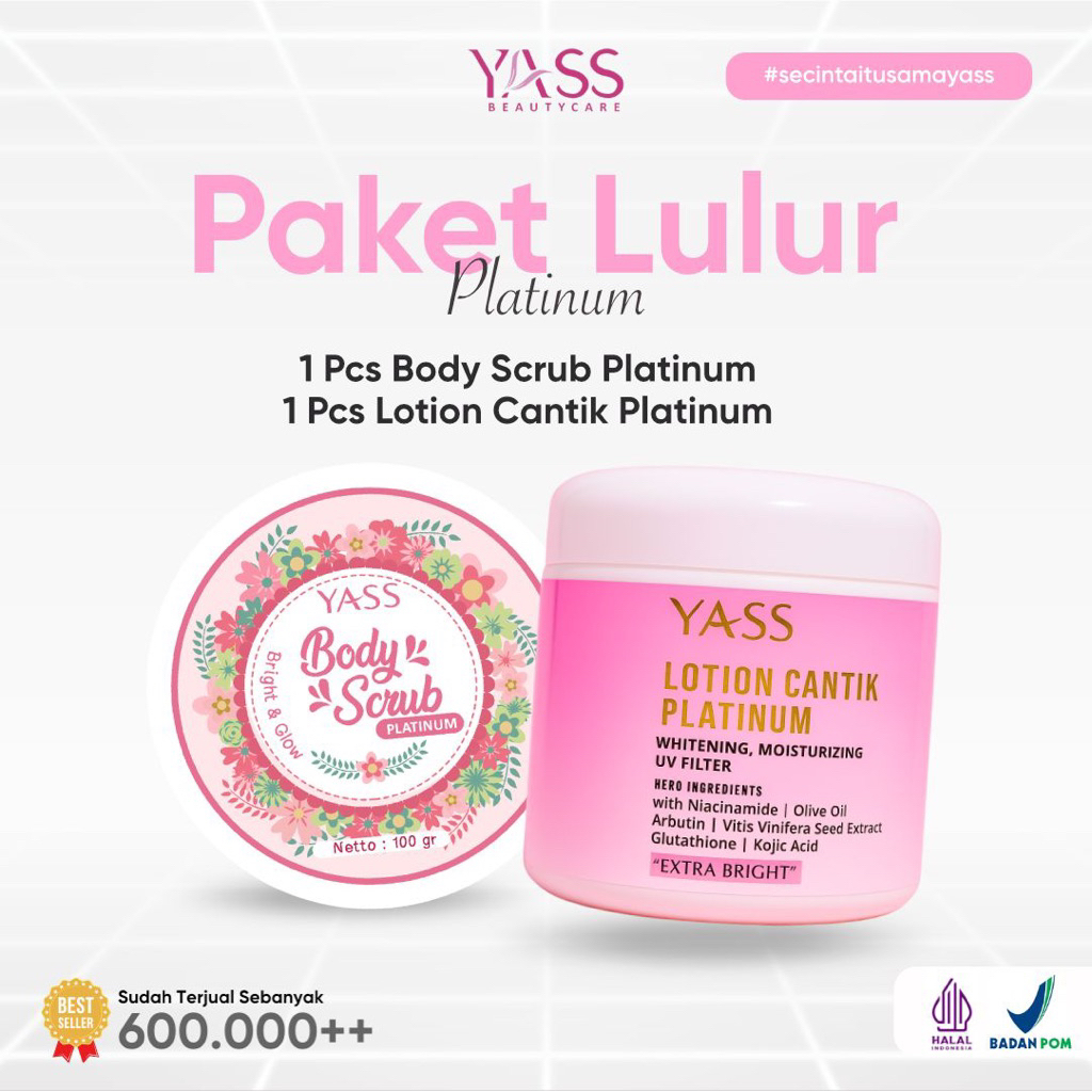 Yass Paket Hemat (Lotion Platinum & Lulur Scrub Platinum)