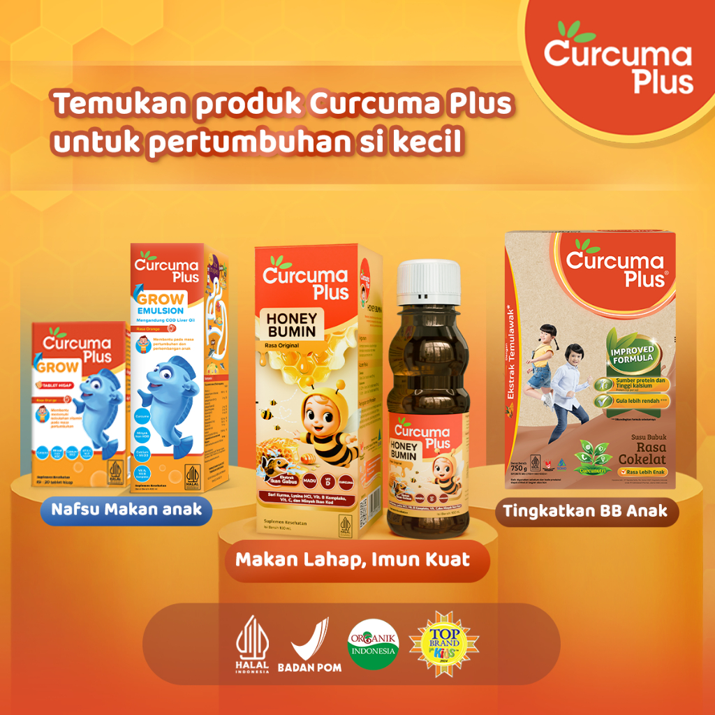 BARU Curcuma Plus Paket Imun & Nutrisi Lengkap Keluarga (Honey Bumin + Imboost Extra Botol 30 tablet