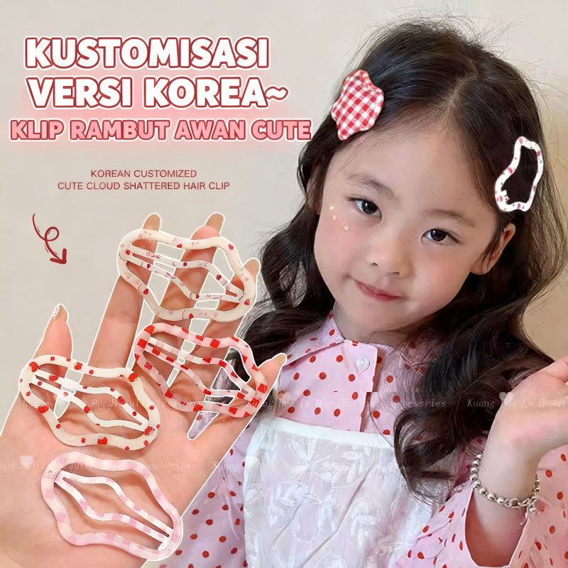 Jepit Rambut BB Motif Awan-jepitan gelombang lucu, Temperamen Hiasan Kepala Kelas Atas