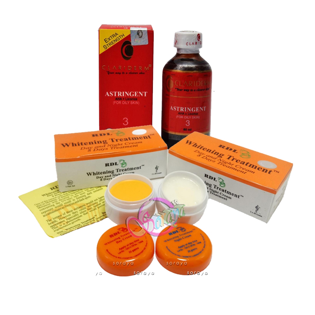 Paket Cream Siang Malam RDL dan Toner Clariderm Original Perawatan Wajah