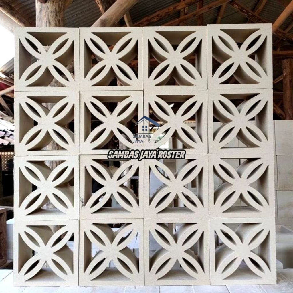 Roster beton,Roster minimalis,Roster modern motif kawung