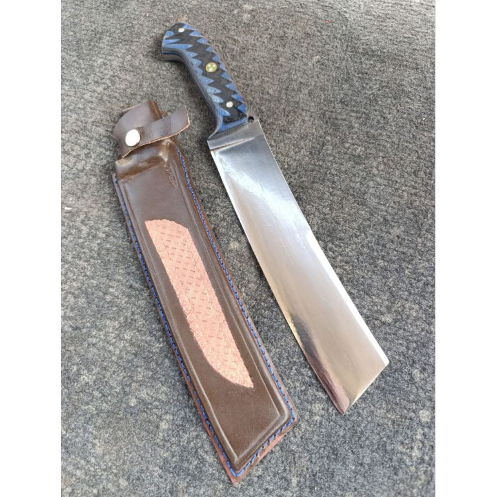 pisau chopper/handel mikarta baja per pultang asli pin mozaik