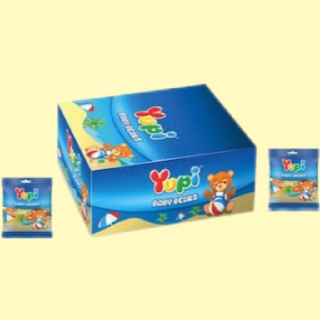 yupi box jelly gummy (baby bear, berry bonz, pizza, burger, marshmellow)