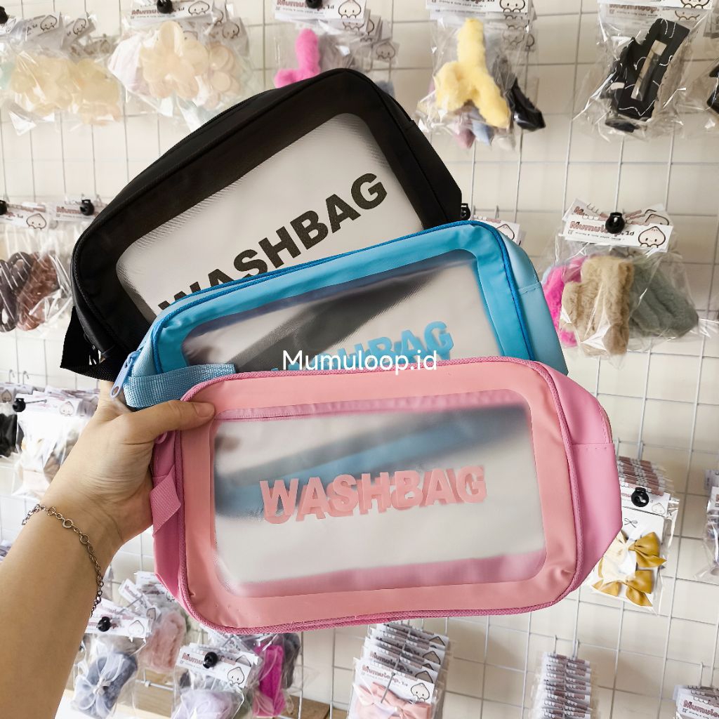 Dompet Pouch Kosmetik Washbag Transparan Pouch Make Up Anti air