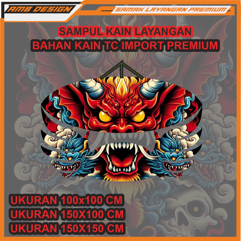 SAMPUL KAIN LAYANGAN SAMAK LAYANG LAYANG GAMBAR anime BAHAN KAIN TC IMPORT PREMIUM FULL PRINT MURAH 