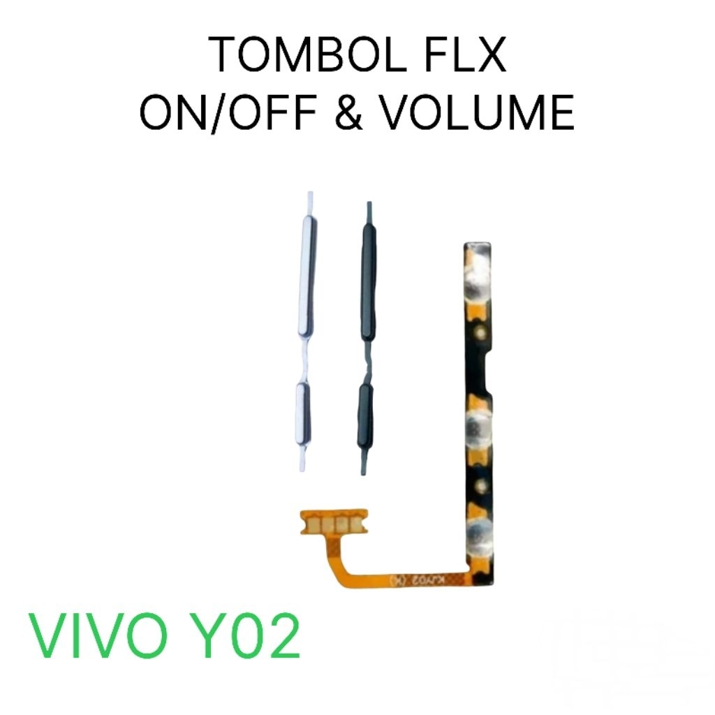 Flexible On Off Volume Vivo Y02 Original – Tombol Power Saklar Volume Button Sparepart HP Vivo Y02 O
