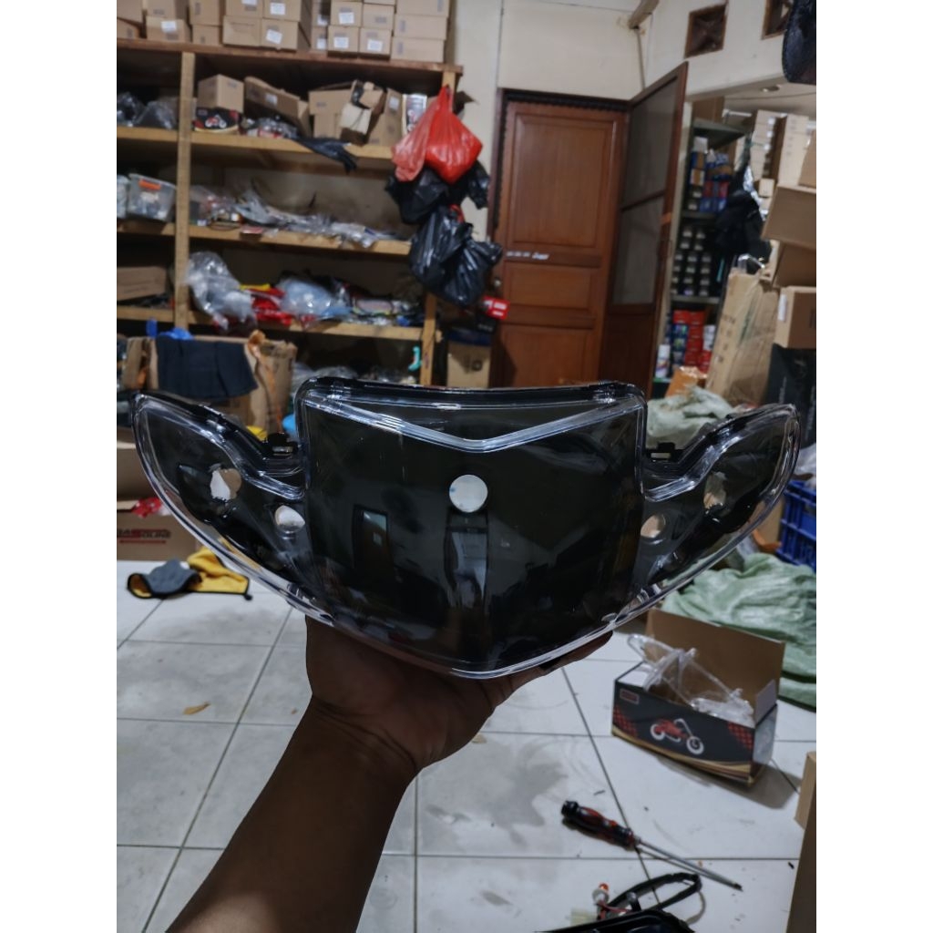 reflektor depan vega r new bahan biled hitam smoke