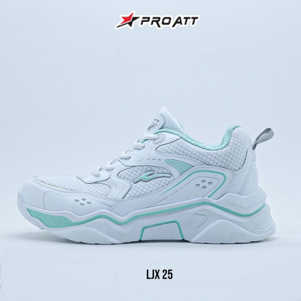 Sepatu Pro Att LJX putih/putih, hijau/putih, abu/putih, olahraga, outdoor, training, gym, kampus, la
