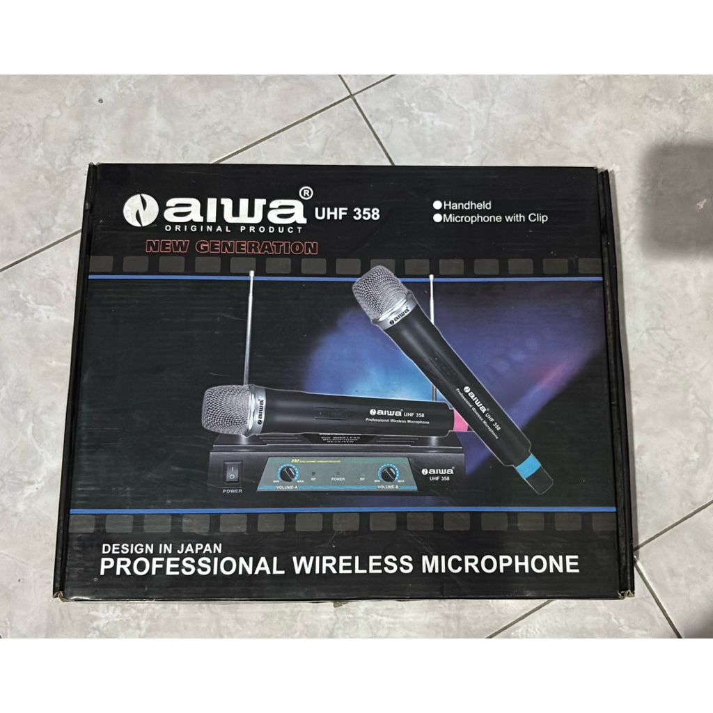 Mic Wireless dengan Receiver Aiwa UHF 358 Second
