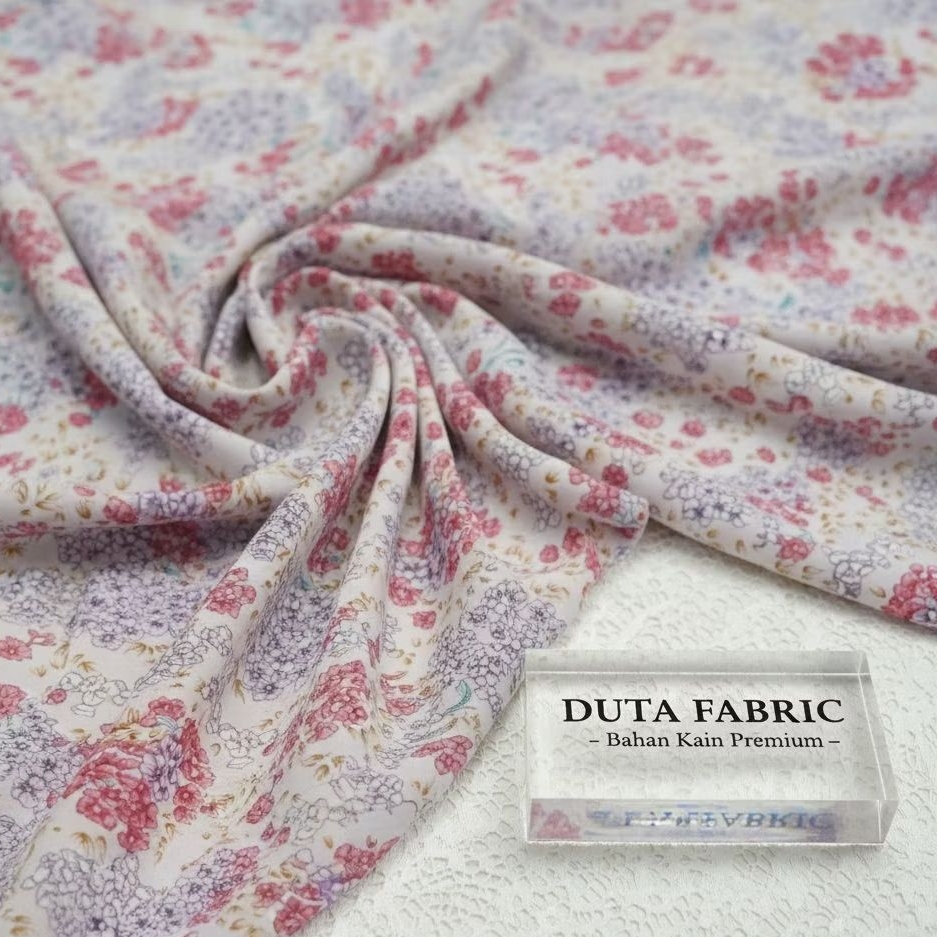 Kain Ceruty Zara Motif Bunga Kecil Ditsy Pastel Meteran | Bahan Dress Gamis Korea (Harga Per 0,5)3R