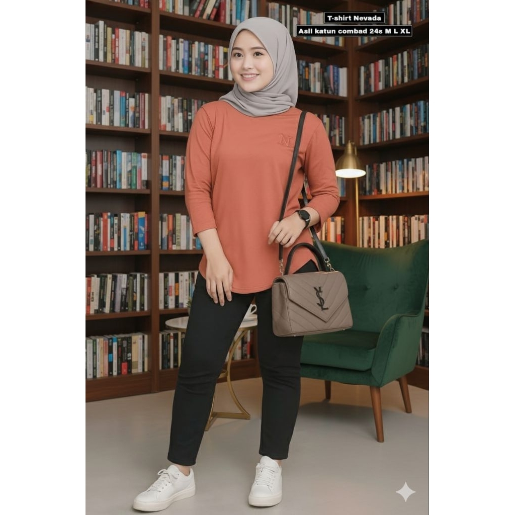 Kaos Oversize oval lengan polos