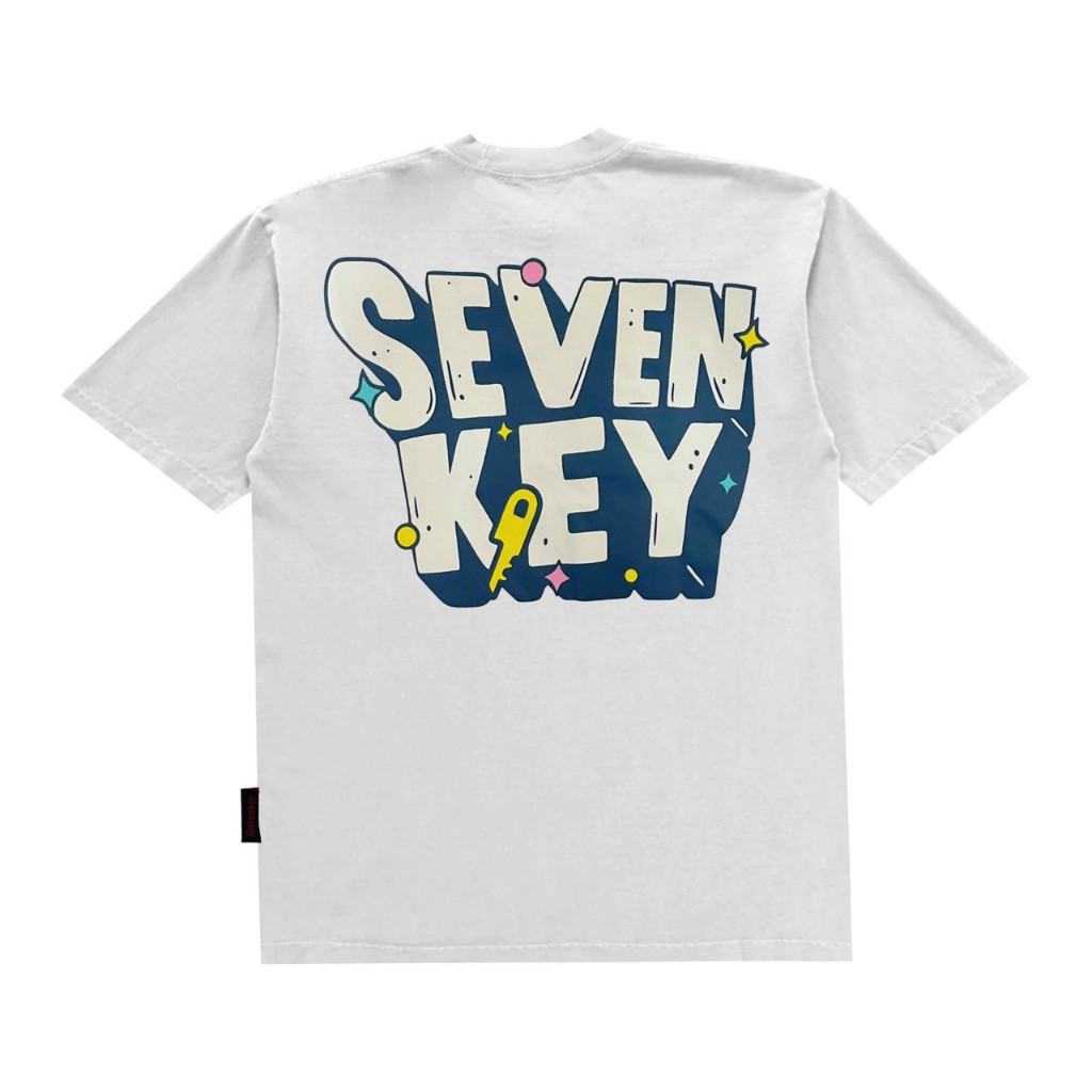T-SHIRT DISTRO SEVENKEY GRAFITY KEY PUTIH KAOS DISTRO T-SHIRT PRIA KAOS KATUN KAOS PRIA DISTRO