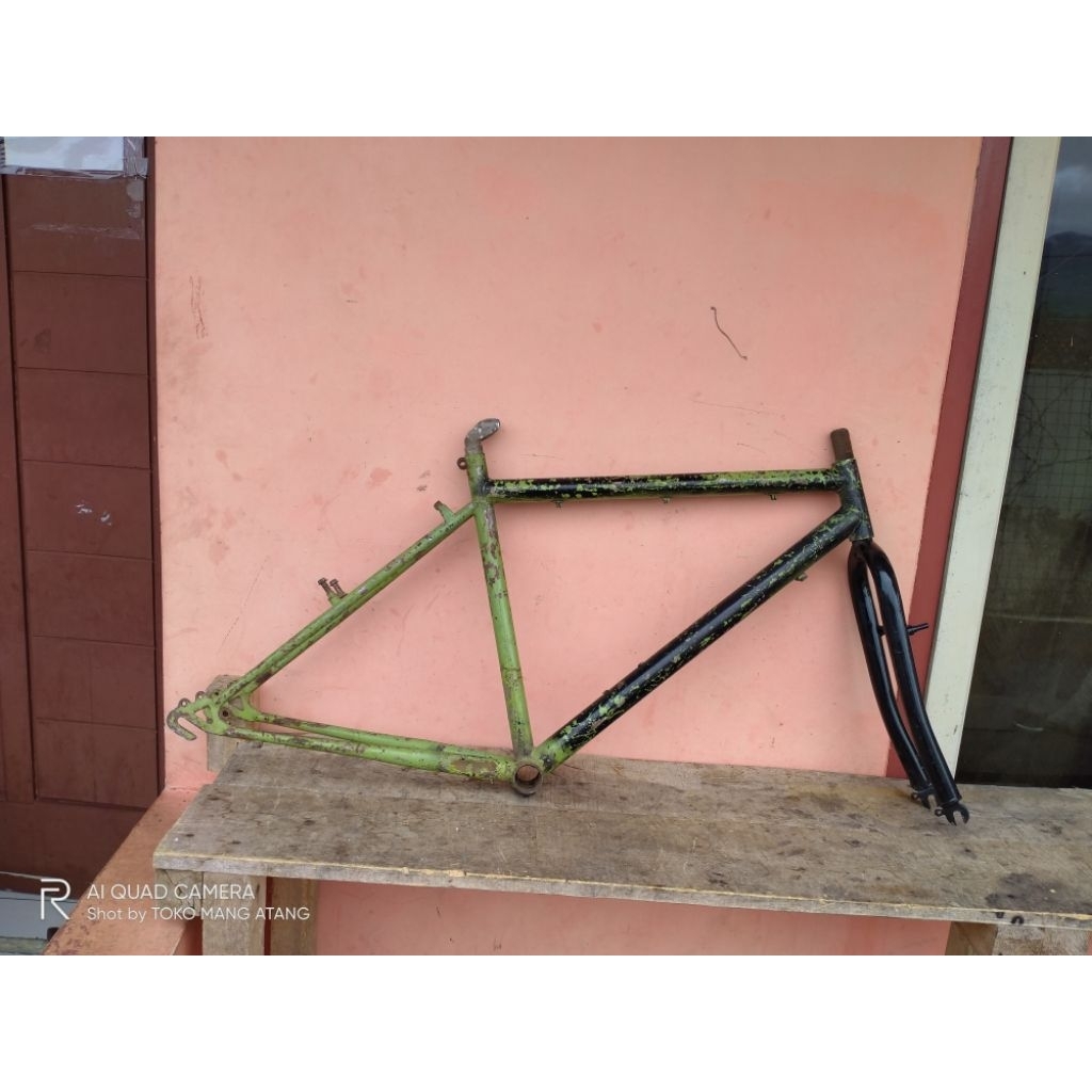 Frame Fork Sepeda MTB 26 Jadul Size 18" bahan Commuter las las an bagus Vintage bike - FORK NOS Mura