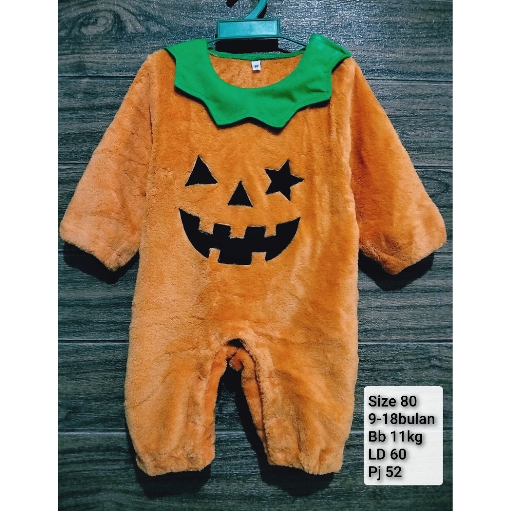 PL like new JP bulu karakter Halloween pumpkins orange size 80, 9-18bulan