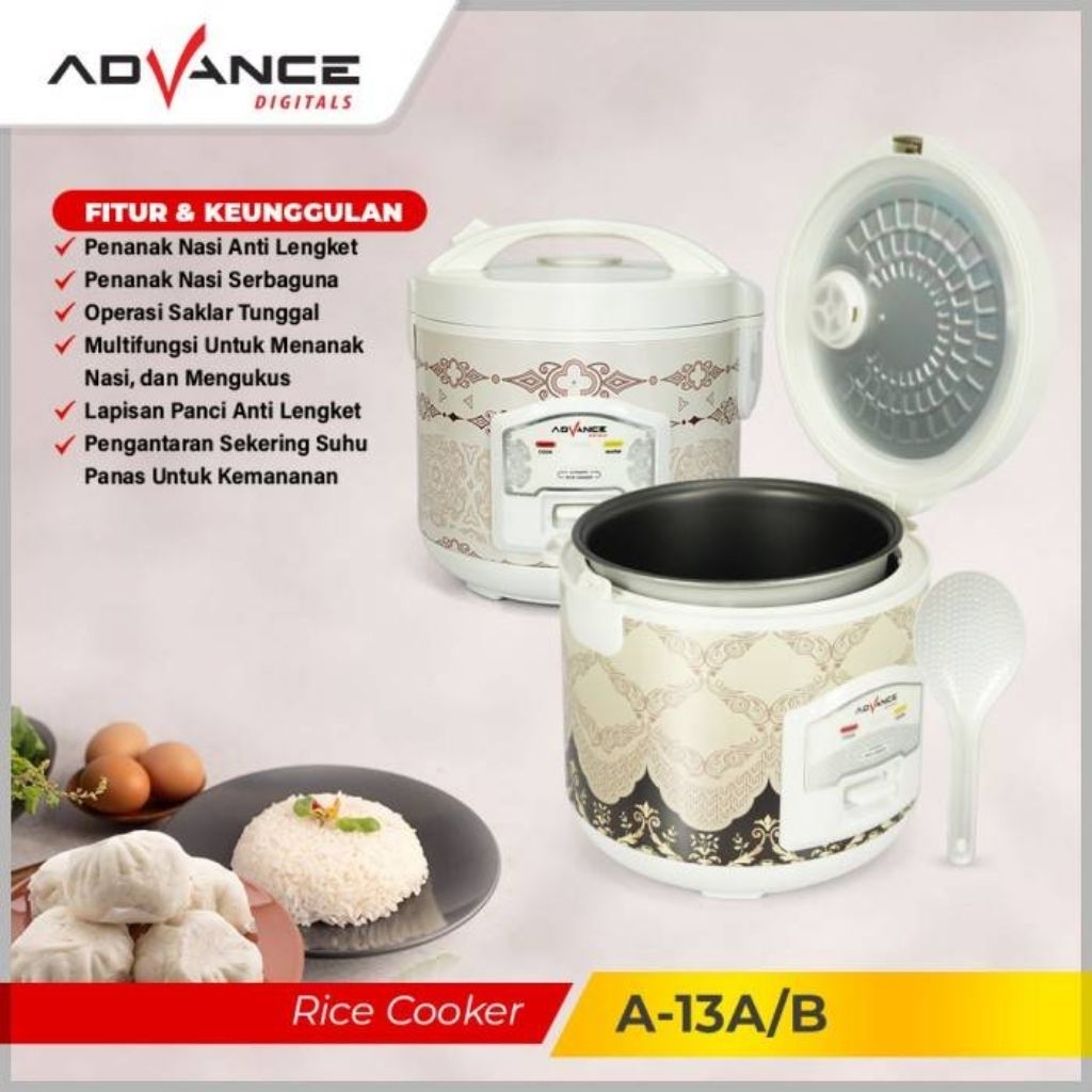 RICE COOKER ADVANCE A-13 (KAPASITAS 1.2L)