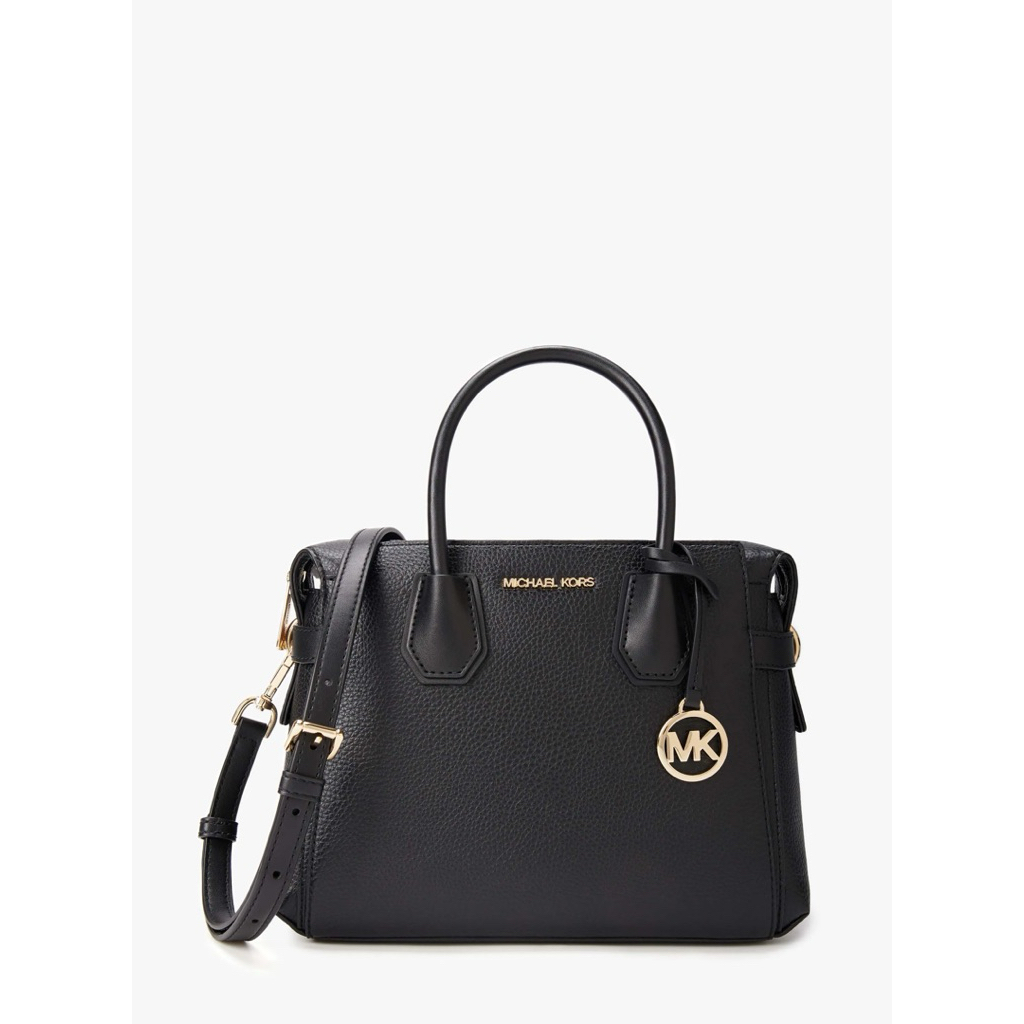 Michael Kors (MK) mercer belted satchel bag in black (preloved)