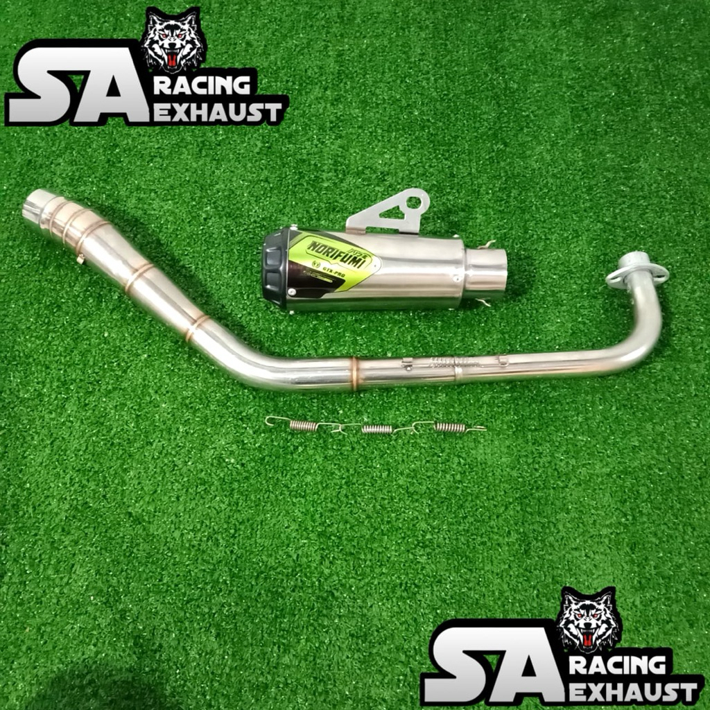 Knalpot Racing GTX NORIFUMI Ujung Hitam Leher Kolong Pnp Jupiter Z,Jupiter Z1,Blade,Vega,Supra,Dll