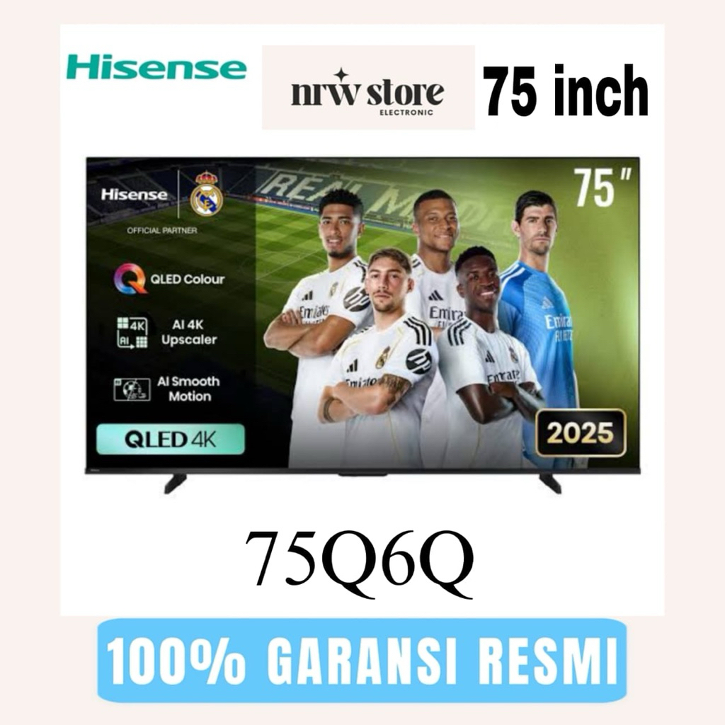 Hisense 75 inch QLED 4K Vidaa tv 75Q6Q AI TV