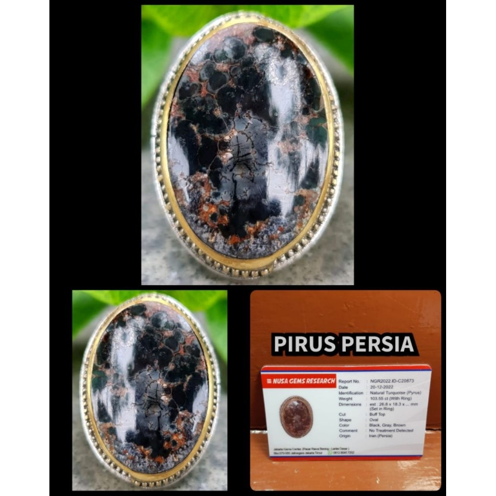 original batu pirus hitam jumbo persian + memo lab