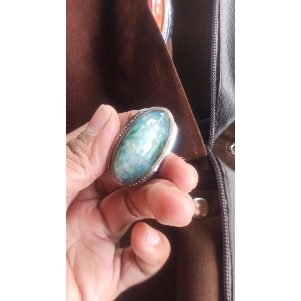 Cincin Batu Pandan Lumut Biru