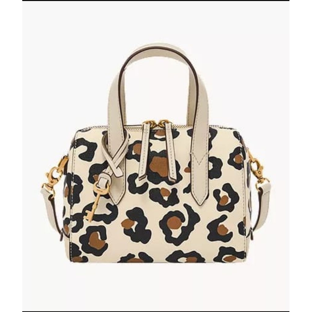 tasfossil sydney satchel mini leopard khaki