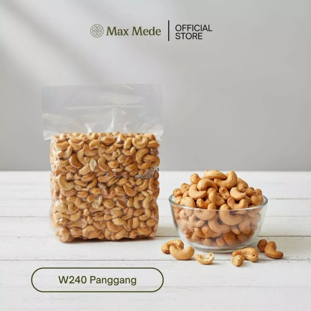 Max Mede - Kacang Mede Mete W240 Jumbo Roasted Panggang 1KG