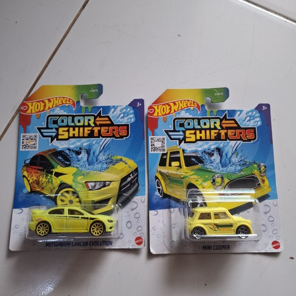 hot wheels color shifters lancer evo mini cooper