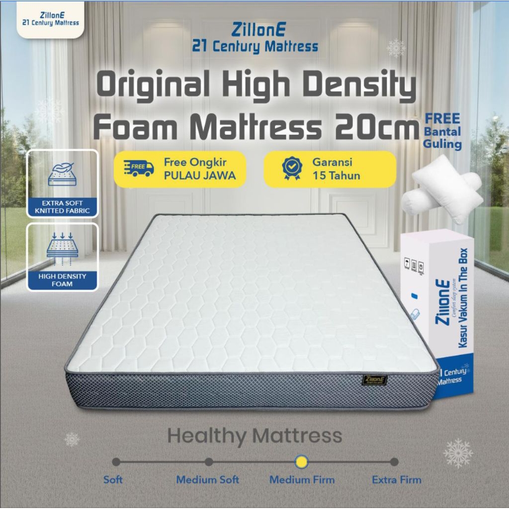 Zillone Kasur Busa Original Orthopedic High Density Foam 20cm – Kasur Busa Superior | Kasur Orthoped