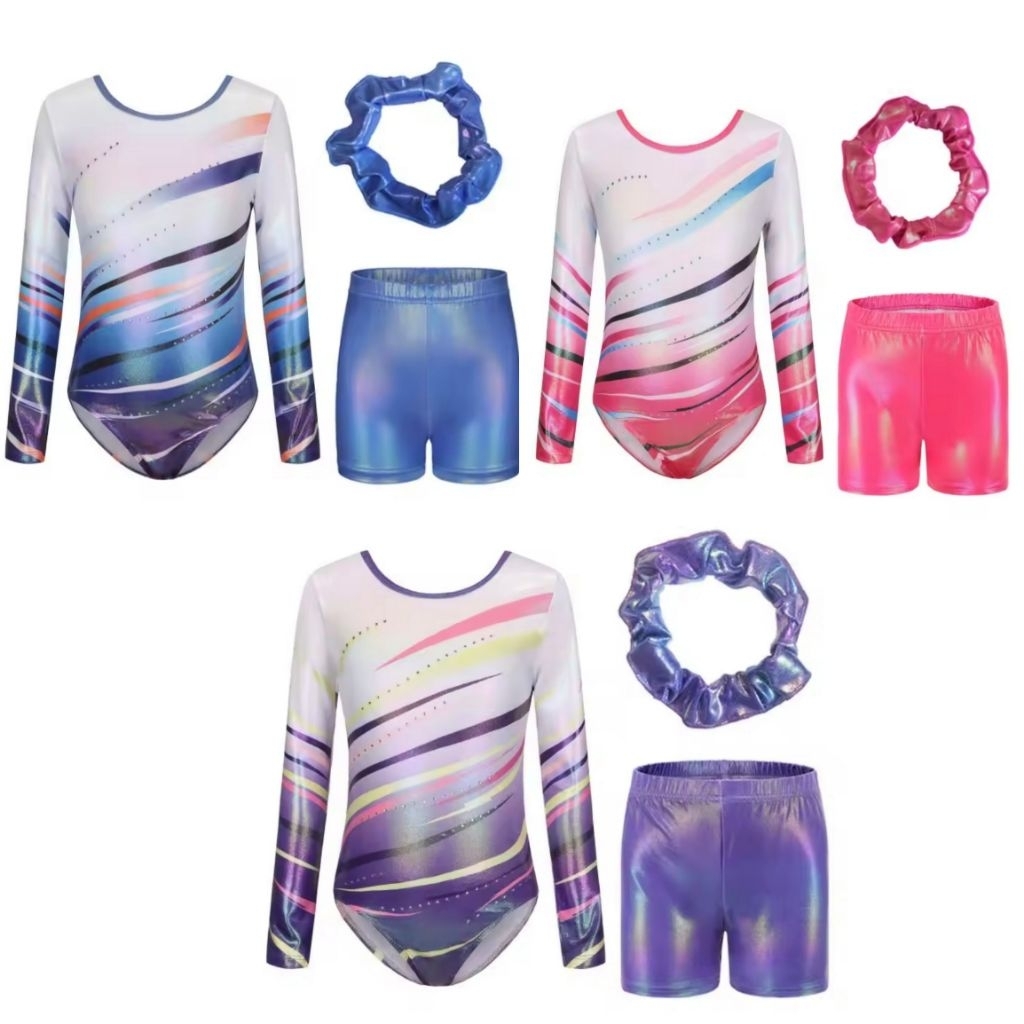 (READY STOCK 170) Leotard Gymnastic anak perempuan baju senam gymnastic anak baju latihan gymnastic 
