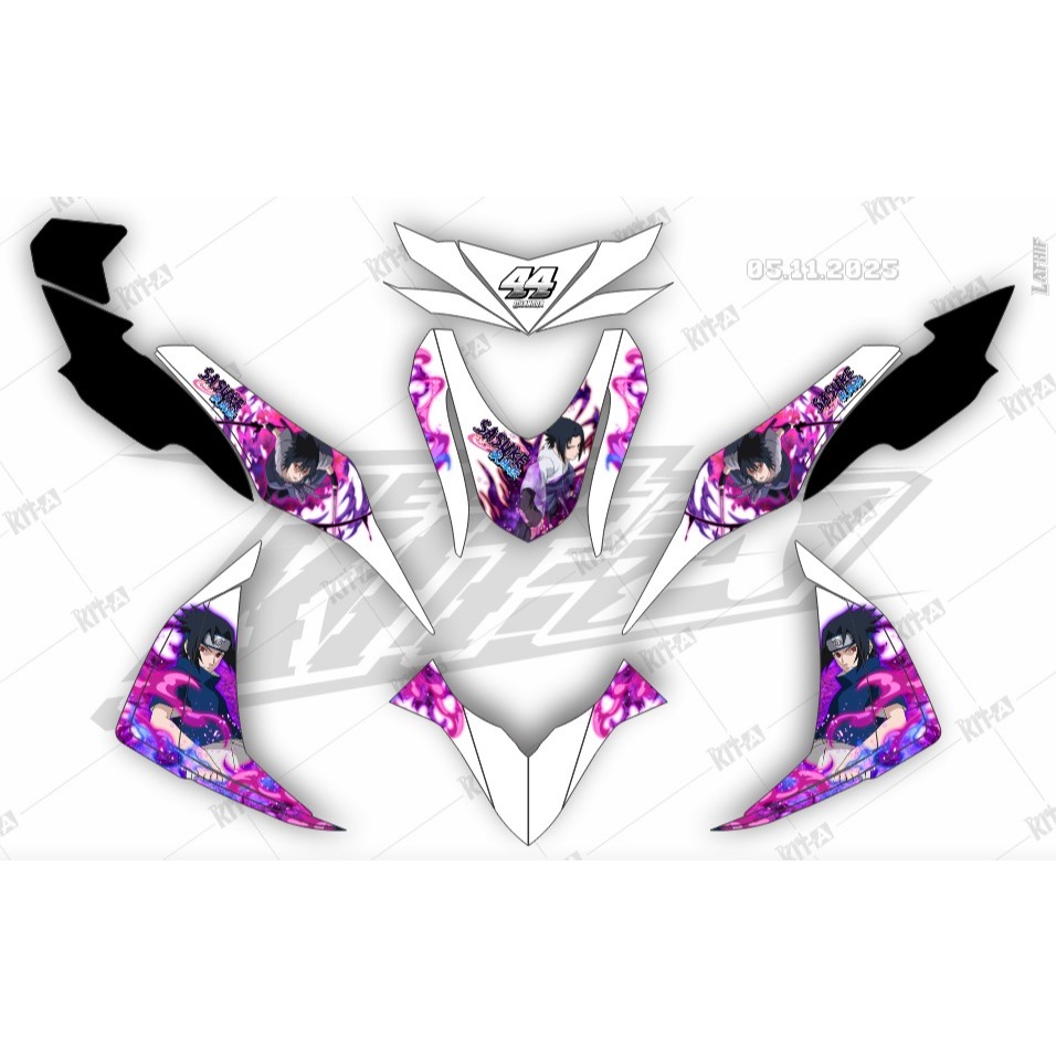 decal mio m3 racing biru gold