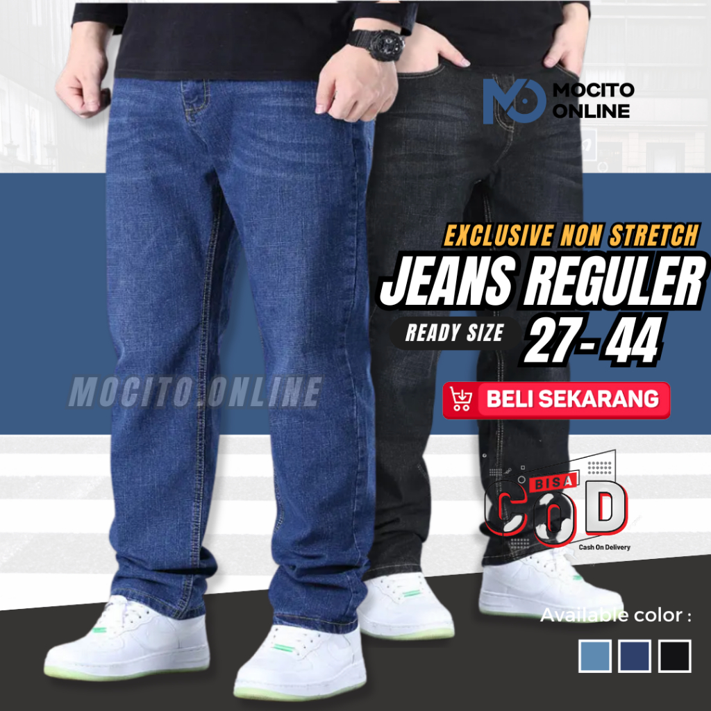 CELANA JEANS JUMBO PRIA BAHAN MELAR