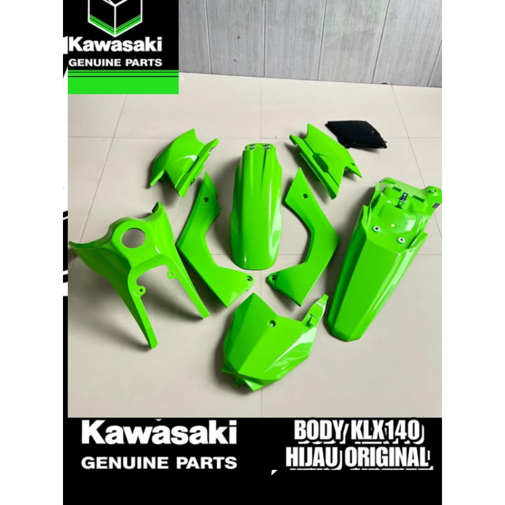 Body Set KLX 140 Hijau ORIGINAL | Cover Body Kawasaki KLX 140G / 140R Kawasaki Genuine Parts