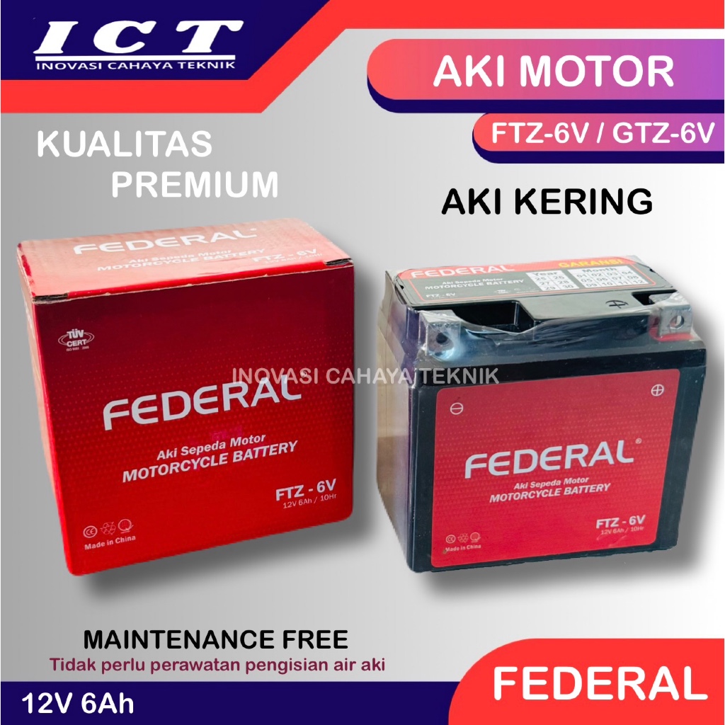 Aki Motor FTZ6V Federal / Aki Kering FTZ6V Federal / Aki Motor Federal / Aki Kering Federal GTZ6V