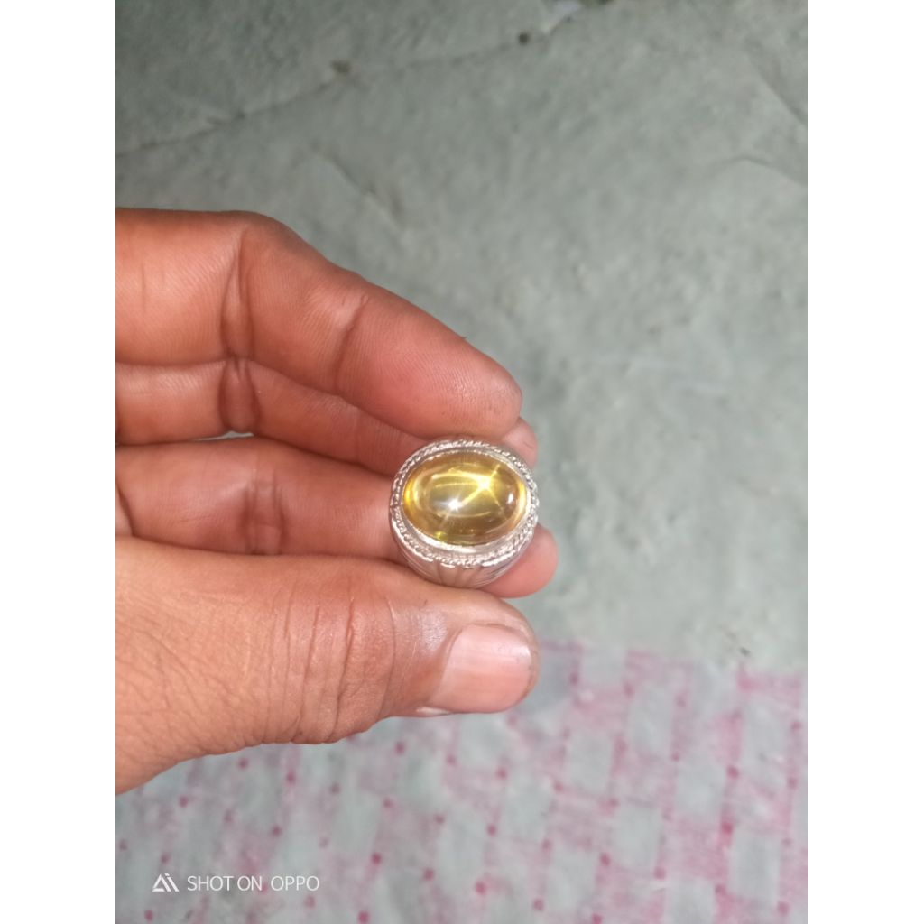 Cincin yellow Star Quartz asli chatam