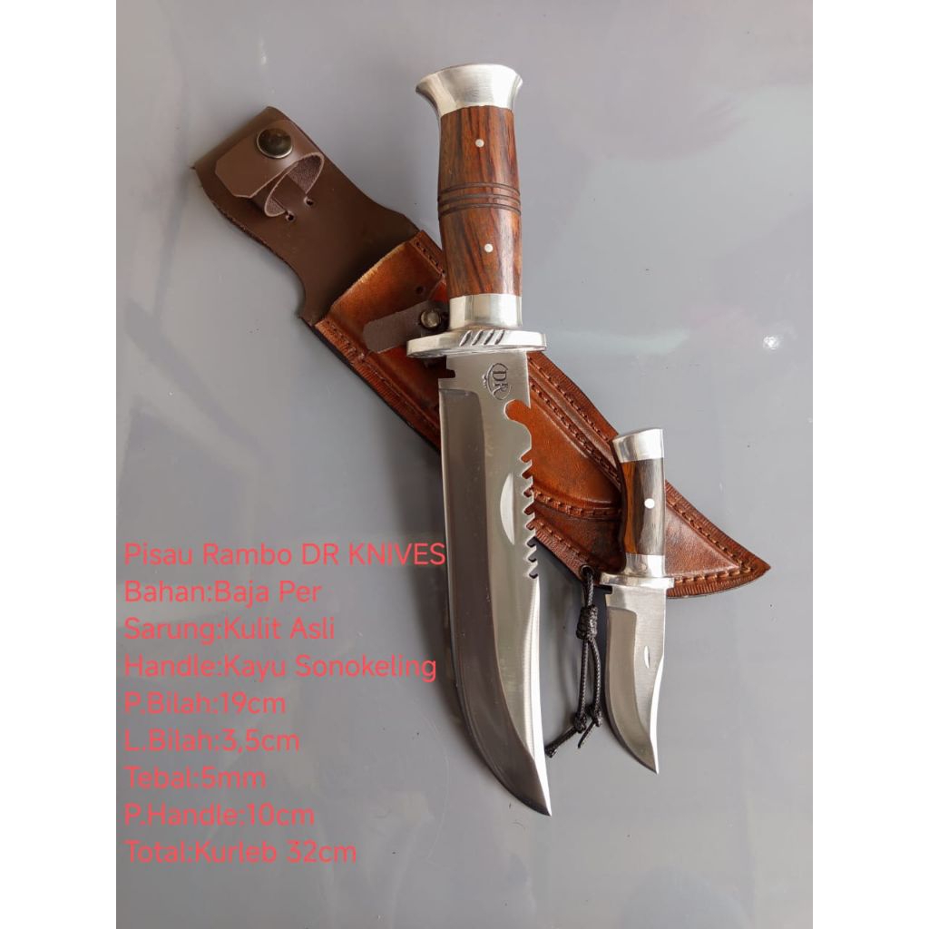 Pisau Rambo Anak Pisau Berpetualang Pisau Rambo DR KNIVES Terlaris
