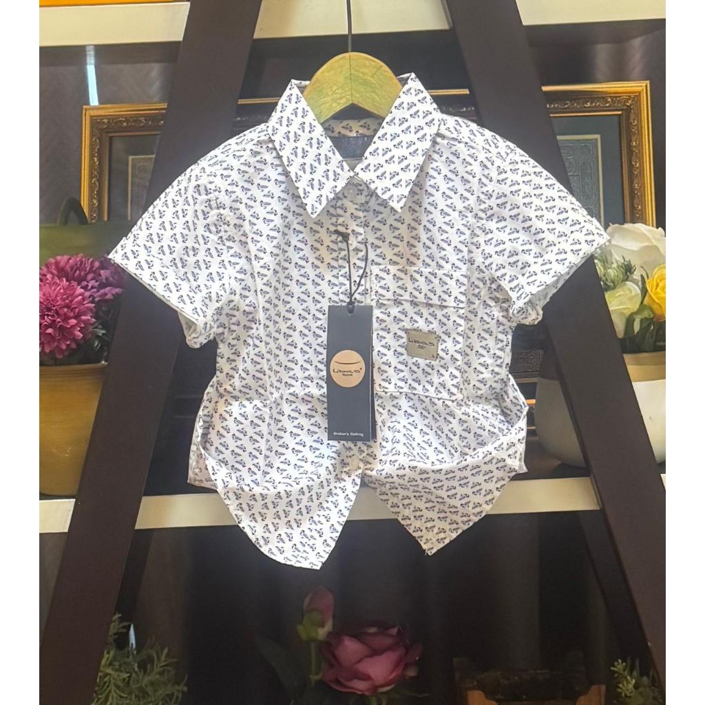 Kurta hoodie anak laki laki lengan pendek motif kotak kotak by libas